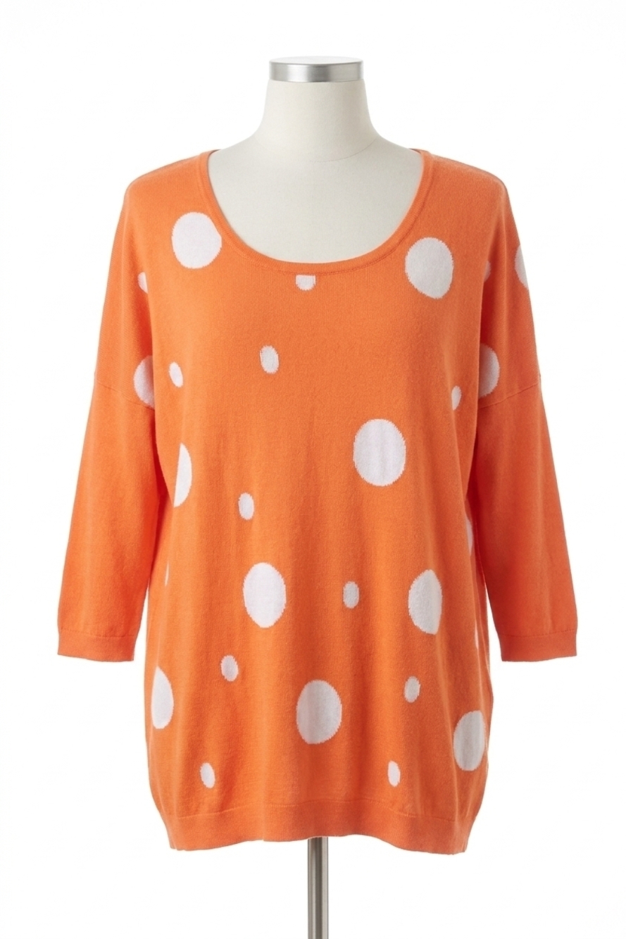NEW ANGEL bubbles graphic sweater in orange/white